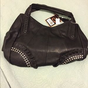 Diophy Faux Black Leather Bag